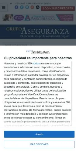 Anteprima del sito Grupo Aseguranza, media di Spagna per articoli sponsorizzati