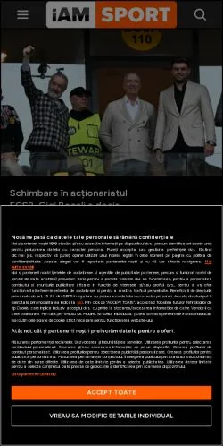 Anteprima del sito iAM SPORT, media di Romania per articoli sponsorizzati