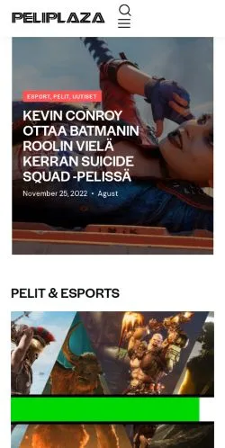Podgląd witryny PeliPlaza, medium z kraju Finlandia do artykułów sponsorowanych