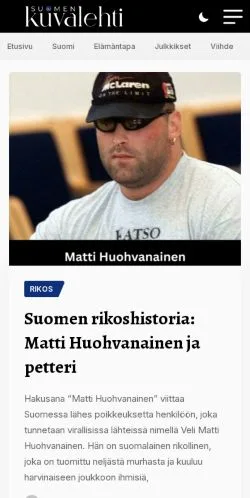Podgląd witryny Suomen Kuvalehti, medium z kraju Stany Zjednoczone do artykułów sponsorowanych