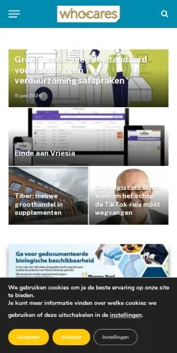 Anteprima del sito Who Cares, media di Paesi Bassi per articoli sponsorizzati