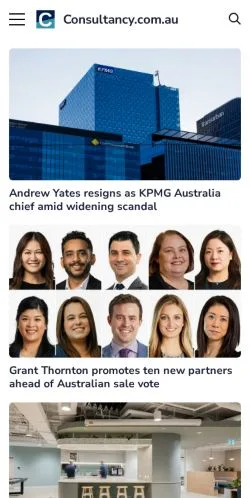 Preview of the Consultancy website, a media outlet in Australia for sponsored articles