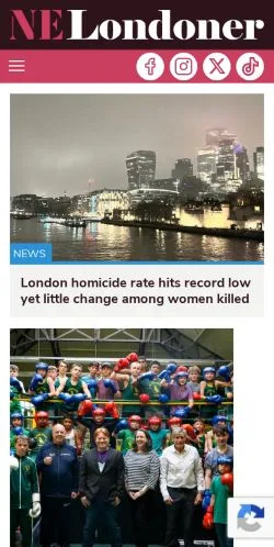 스폰서 기사용 영국 매체 North East Londoner 사이트 미리보기