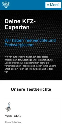Anteprima del sito Autolifestyle, media di Germania per articoli sponsorizzati