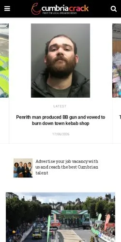 スポンサード記事向けのアメリカ合衆国メディア、Cumbria Crackのサイトプレビュー