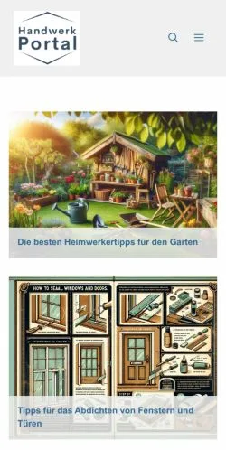 Anteprima del sito Handwerk Portal, media di Germania per articoli sponsorizzati