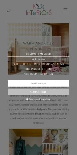 Anteprima del sito Kids Interiors, media di Stati Uniti per articoli sponsorizzati