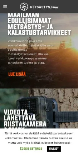 Vorschau der Website Metsästys, Medium aus Finnland für gesponserte Artikel