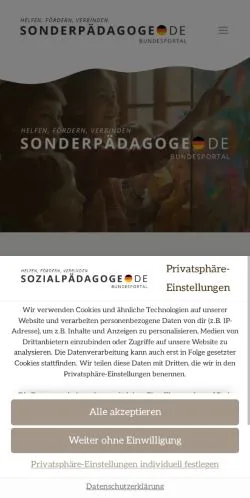 Podgląd witryny Sonderpädagoge, medium z kraju Niemcy do artykułów sponsorowanych