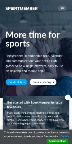 Pré-visualização do site SportMember, meio de Reino Unido para artigos patrocinados
