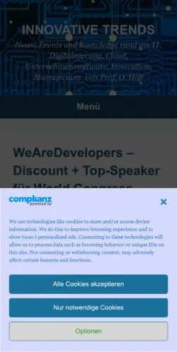 Anteprima del sito Innovative Trends, media di Germania per articoli sponsorizzati