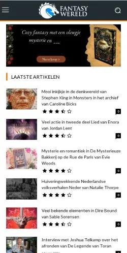 Anteprima del sito FantasyWereld, media di Paesi Bassi per articoli sponsorizzati