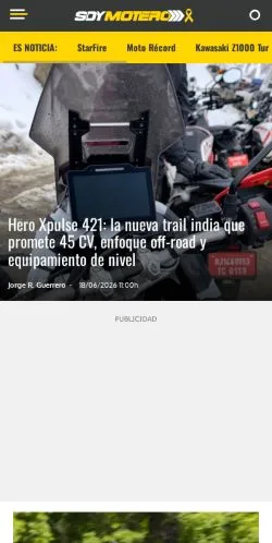 Anteprima del sito Soy Motero, media di Spagna per articoli sponsorizzati