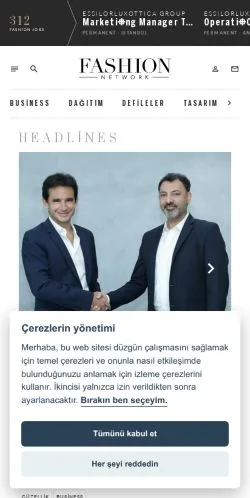 Anteprima del sito FashionNetwork Türkiye, media di Turchia per articoli sponsorizzati