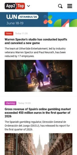 Preview of the App2Top website, a media outlet in United States for sponsored articles