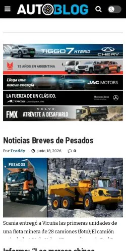 Aperçu du site Autoblog Argentina, média de Argentine pour articles sponsorisés
