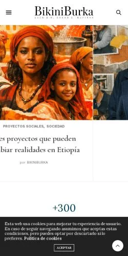 Anteprima del sito Bikini Burka, media di Spagna per articoli sponsorizzati