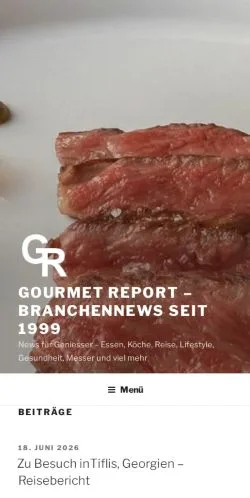 Podgląd witryny Gourmet Report, medium z kraju Niemcy do artykułów sponsorowanych