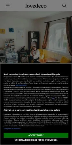 Pré-visualização do site Lovedeco, meio de Romênia para artigos patrocinados