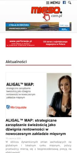 Anteprima del sito Mieso, media di Polonia per articoli sponsorizzati