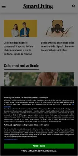 Anteprima del sito SMARTLIVING.RO, media di Romania per articoli sponsorizzati