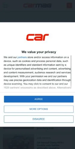 스폰서 기사용 미국 매체 CAR Magazine 사이트 미리보기
