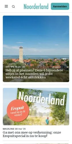 Anteprima del sito Noorderland, media di Paesi Bassi per articoli sponsorizzati