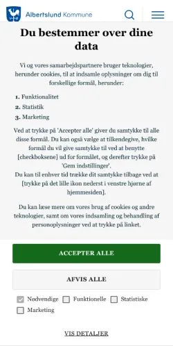 스폰서 기사용 덴마크 매체 Albertslund Kommune 사이트 미리보기
