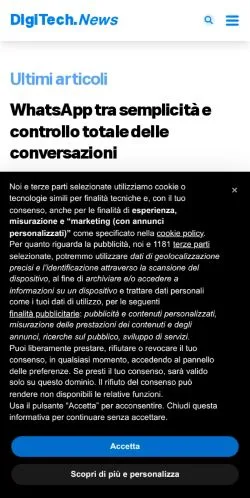 Voorbeeld van de site DigiTech, medium uit Italië voor gesponsorde artikelen