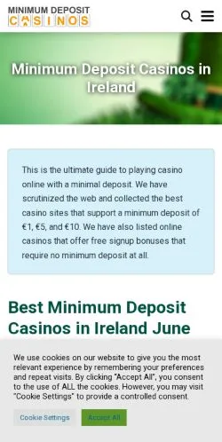 스폰서 기사용 아일랜드 매체 Minimum Deposit Casinos 사이트 미리보기