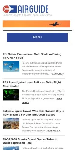 Aperçu du site AirGuide, média de États-Unis pour articles sponsorisés