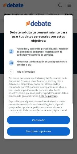 Forhåndsvisning av nettstedet Debate, medium fra Mexico for sponsede artikler