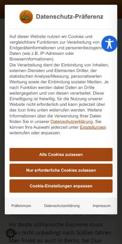 스폰서 기사용 독일 매체 Ambiente Mediterran 사이트 미리보기