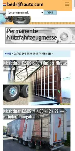 Vista previa del sitio Bedrijfsauto Catalogus, medio de Países Bajos para artículos patrocinados