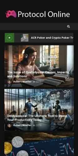 Pré-visualização do site Protocol Online, meio de Estados Unidos para artigos patrocinados