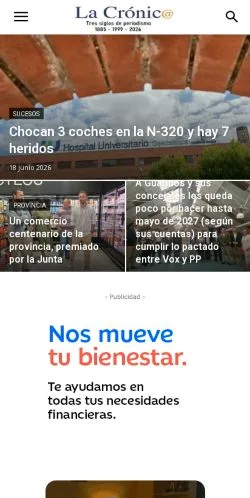 Anteprima del sito La Crónica De Guadalajara, media di Spagna per articoli sponsorizzati