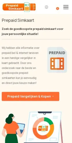 Anteprima del sito Prepaid Simkaart, media di Paesi Bassi per articoli sponsorizzati