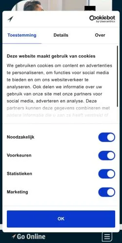 Anteprima del sito Go Online, media di Paesi Bassi per articoli sponsorizzati