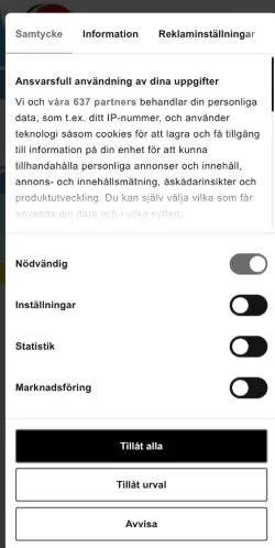 Förhandsvisning av webbplatsen Leta, medium i Sverige för sponsrade artiklar