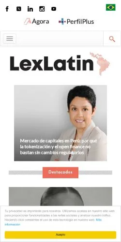 Preview of the LexLatin website, a media outlet in Spain for sponsored articles
