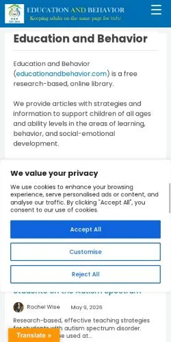 Forhåndsvisning af Education and Behavior, medie fra USA til sponsorerede artikler