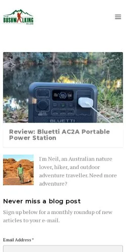 Anteprima del sito The Bushwalking Blog, media di Australia per articoli sponsorizzati