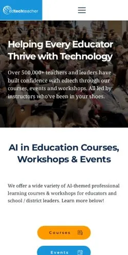 Sponsorlu makaleler için Amerika Birleşik Devletleri medyası EdTechTeacher sitesinin önizlemesi