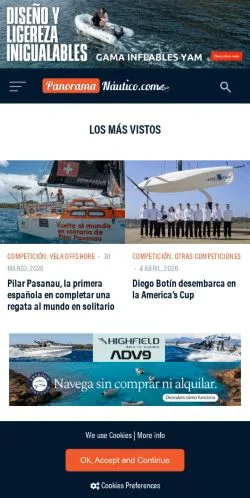 Anteprima del sito Panoramanautico, media di Spagna per articoli sponsorizzati