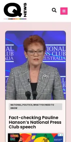 Anteprima del sito QNews, media di Australia per articoli sponsorizzati