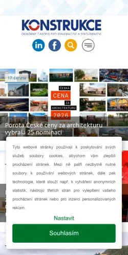 Podgląd witryny Konstrukce, medium z kraju Czechy do artykułów sponsorowanych