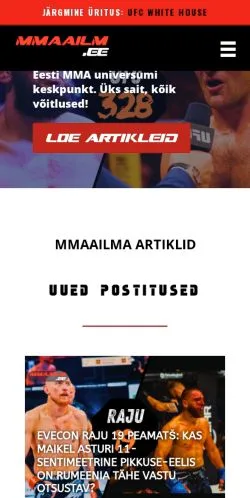 Podgląd witryny MMAailm, medium z kraju Estonia do artykułów sponsorowanych