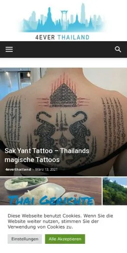 スポンサード記事向けのドイツメディア、4ever Thailandのサイトプレビュー