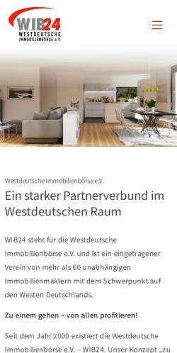 Vista previa del sitio Westdeutsche Immobilienbörse, medio de Alemania para artículos patrocinados