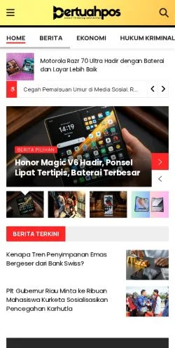 Forhåndsvisning af BertuahPos, medie fra Indonesien til sponsorerede artikler